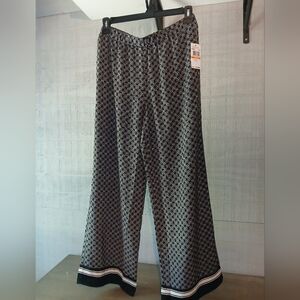 Michael Kors Black and White Geometric Print Pants Size Small   FF#354